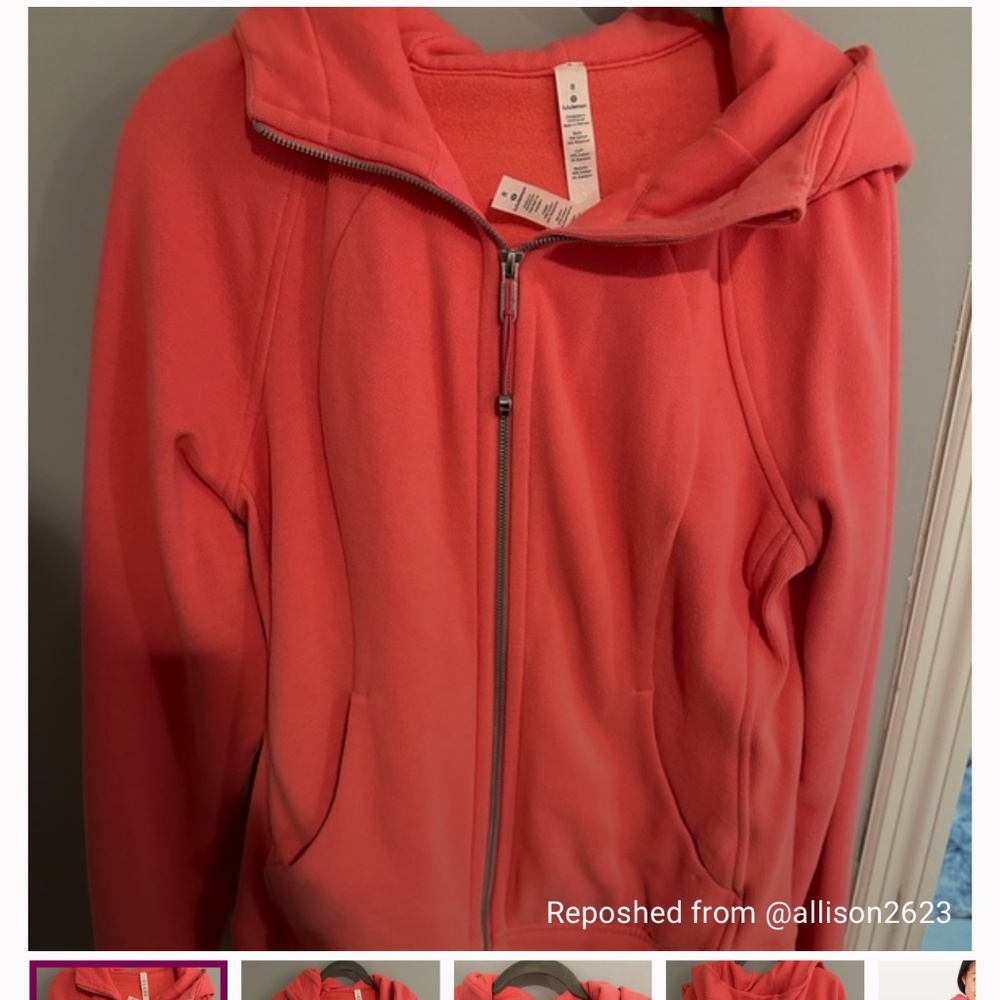 Lululemon Flash Light Tone Original Full zip Scuba Coral Fleece - Picture 5 of 6